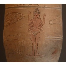 Vase, naked goddesses called vase of Ishtar, pubic triangle